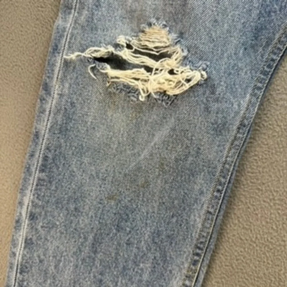Levi's 505 C‎ Mens W31 Blue Straight Distressed Cut Off Raw Hem Vintage Rocker